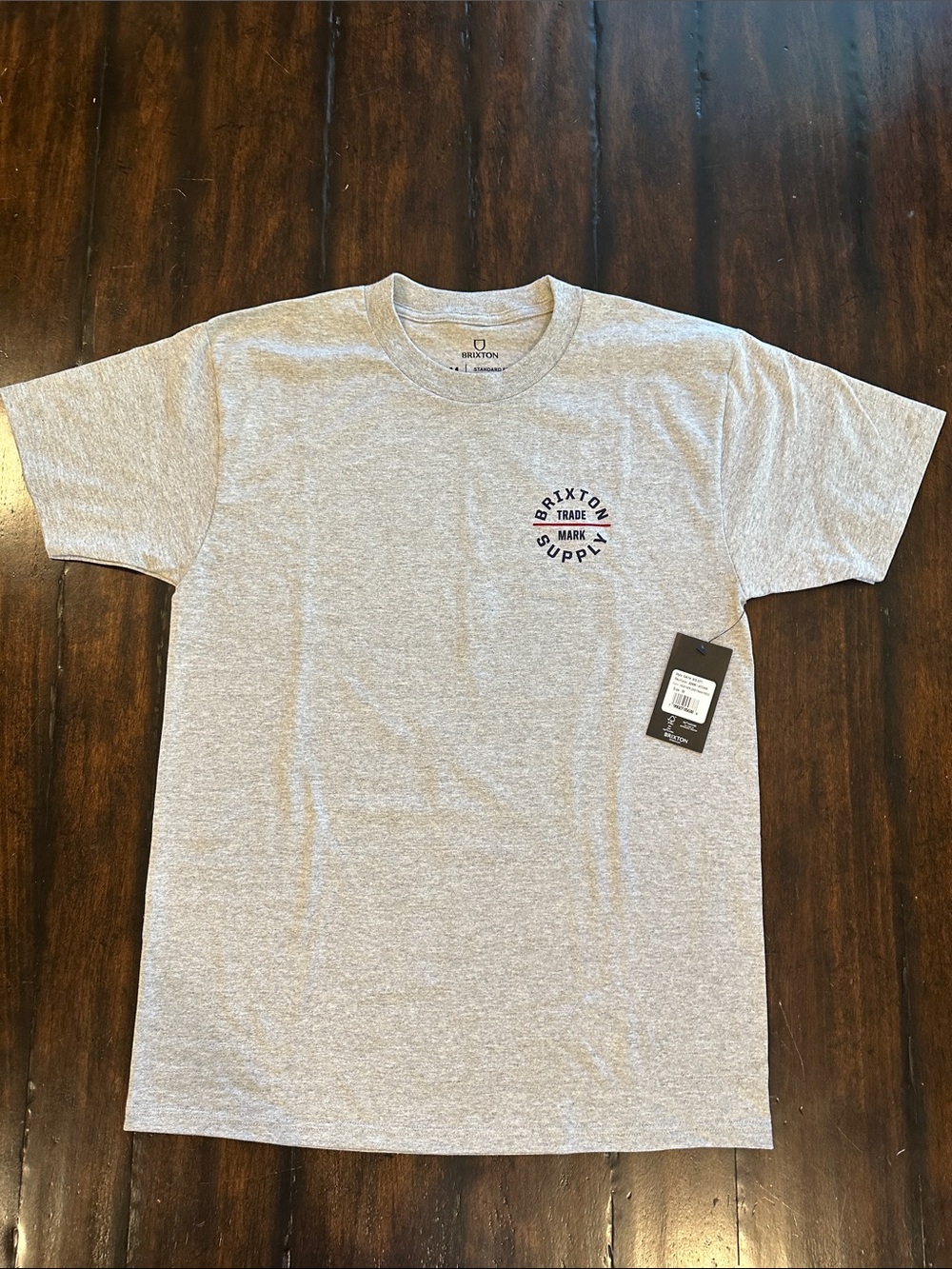 Brixton Light Heather Gray Chest Logo Short Sleeve Tee